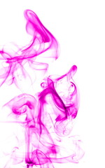Purple smoke on white background
