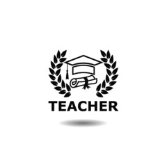 Teacher icon with shadow