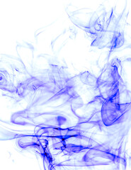 Blue smoke on white background