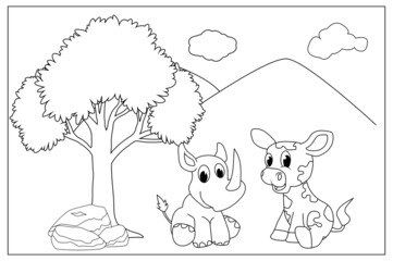 coloring animal sheet for kids