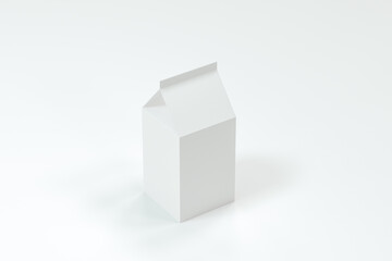 Blank milk box with white background, 3d rendering.