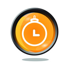 alarm clock icon on square internet button