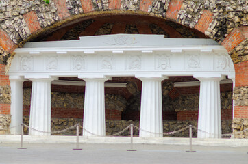 Monument to architects in the Alexander Garden in Moscow Grotto