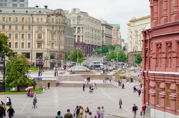 Deurstickers View of Manezhnaya Square and Tverskaya Street © Екатерина Склярова