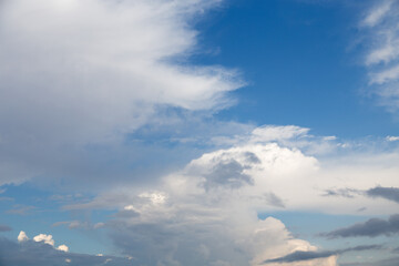 Fototapeta na wymiar Blue sky background with a white clouds.