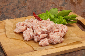 Homemade pork minced meat for cooking