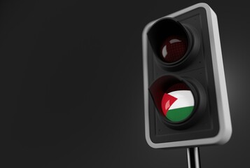 Palestine flag inside traffic light