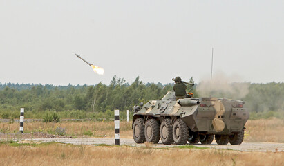 Russian infantry fighting vehicle BTR-80. 9K38 Igla (SA-18 Grouse). The anti-aircraft.