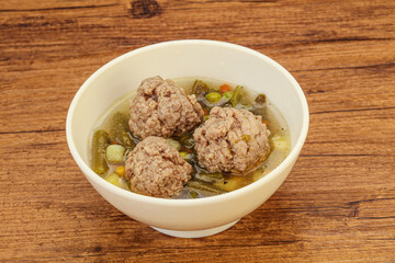 Soup with vegetables and meat balls
