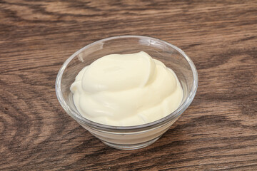 Sour cream in the bowl