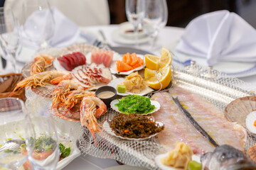 Seafood and sashimi feast platters
