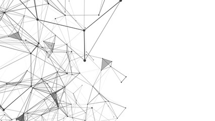 Graphic plexus background.Abstract geometric connect lines and dots.Technology banner on a white background .Molecule structure and communication.	