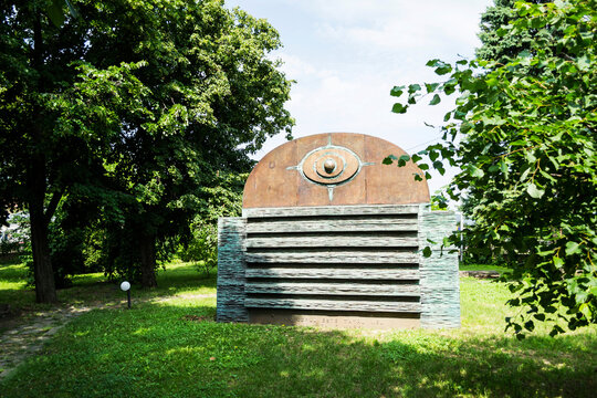 Garden of the Mihai Eminescu memorial house, Ipotesti village, Botosani, Romania.