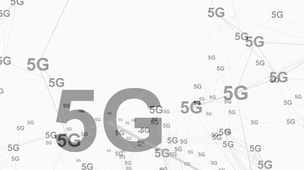 5G on white background .New mobile communication technology .Map 5G.Technology background .	