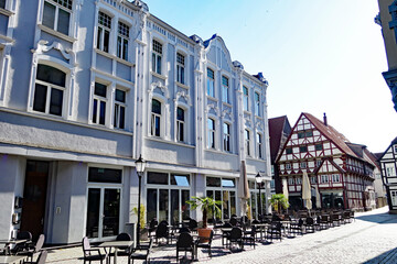 Hameln an der Weser Straßenrestaurant in der Fußgängerzone