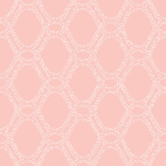 Seamless vector ornament. Modern background. Geometric modern pattern with wavy dotted white lines