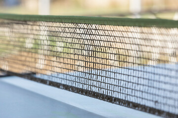 Tennis table tennis net on the table