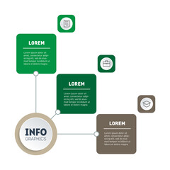 Farming and agriculture life infographics concept in 3 parts. Brochure layout design template. Presentation with three steps. Timeline.