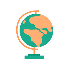 Globe on a stand. Vector isolated icon flat style