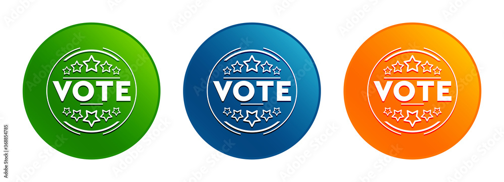 Wall mural Vote badge icon liquid design round button set illustration