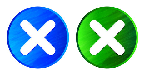 Fototapeta premium Cross icon grunge texture round button set illustration