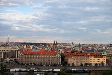 Fototapeta na wymiar prague panorama view from letna 