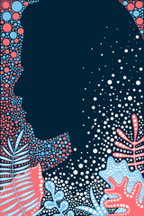 Fototapeta premium Creative illustration of plants and a woman