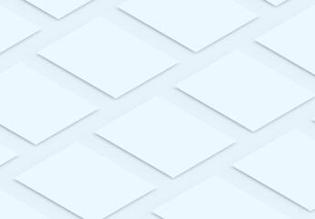 Isometric Instagram Vertical Post Mockup with with white background. 3D render.