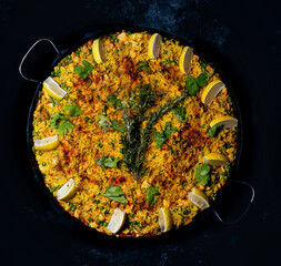paella in a pan