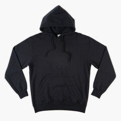 Blank black male hooded sweatshirt long sleeve with clipping path, mens hoody with zipped for your...