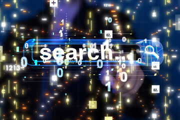 online search bar engine touch digital 3d