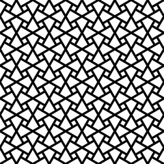 Seamless arabic geometric ornament in black and white.