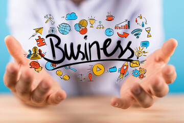 icons business plan concept managment success