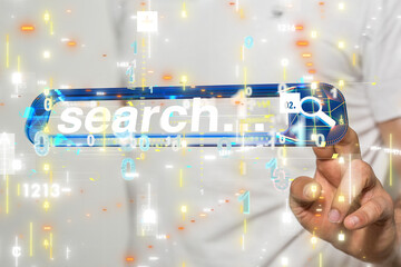 digital search bar engine touch digital 3d concept