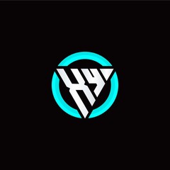 X Y initial logo modern triangle with circle