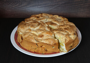 apple pie charlotte on the table