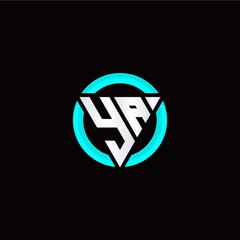 Y A initial logo modern triangle with circle