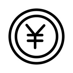 Obraz premium Japanese yen symbol. Chinese yuan icon in line design style.