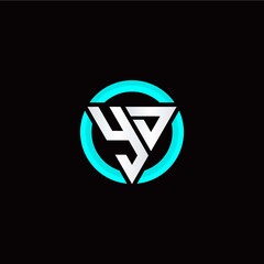 Y D initial logo modern triangle with circle