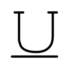 Underline text icon. Text editor toolbar button symbol.
