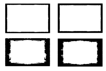 Vector Frames. rectangles for image. distress texture . Grunge Black borders isolated on the background . Dirt effect . geometric shapes for your design