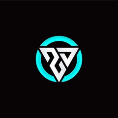 Z D initial logo modern triangle with circle