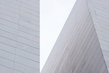 Urban architecture. Close up of a modern building facade.