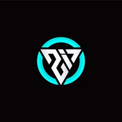Z I initial logo modern triangle with circle