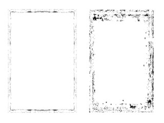 Vector Frames. rectangles for image. distress texture . Grunge Black borders isolated on the background . Dirt effect . geometric shapes for your design