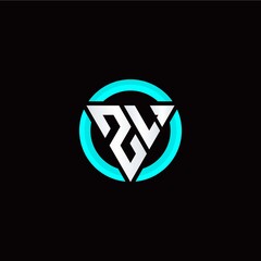 Z L initial logo modern triangle with circle