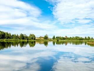 lake in the forest. Dywity Lake