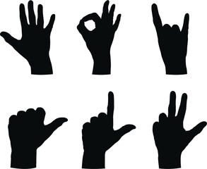 set of hand gestures