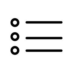 Bulleted list icon. Text editor toolbar button for item list.