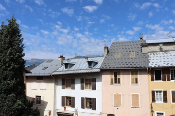 Toîts métalliques, toîts en tôle, ville d'Albertville, département Savoie, France